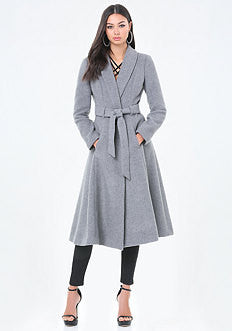 Belted Wrap Midi Coat