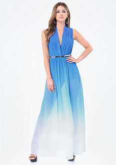 Ombre High Slit Gown