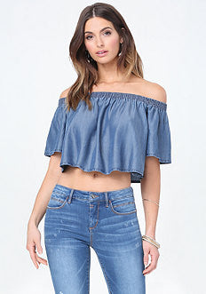 Chambray Flutter Top