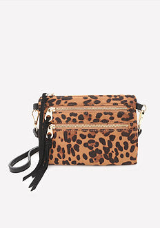 Faux Leopard Crossbody Bag