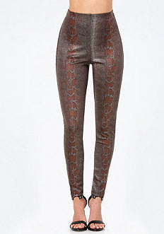 Snake Print High Rise Pants