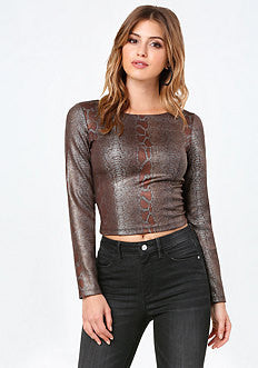 Snake Print Crop Top