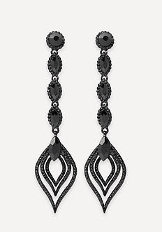 Black Crystal Drop Earrings