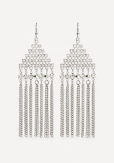 Fringe Geo Drop Earrings