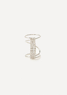 Crystal Trim Cocktail Ring