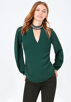 Embellished Neck Top